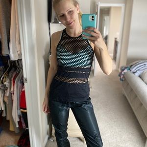 Lorna Jane black mesh singlet